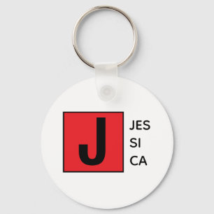 Chaveiro Monograma de Nome Profissional Simples Elegante Mo