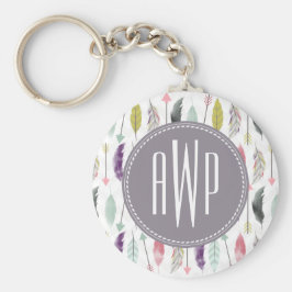 Chaveiro Monograma de Penas e Setas