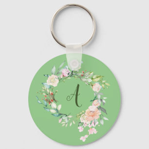 Chaveiro Monograma de Rosas em Script
