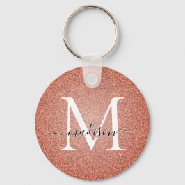Chaveiro Monograma de Script Sparkle Dourado Rosa Rosa Rosa