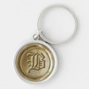 Chaveiro Monograma de Selo de Cera - Dourado - Antigo Ingl