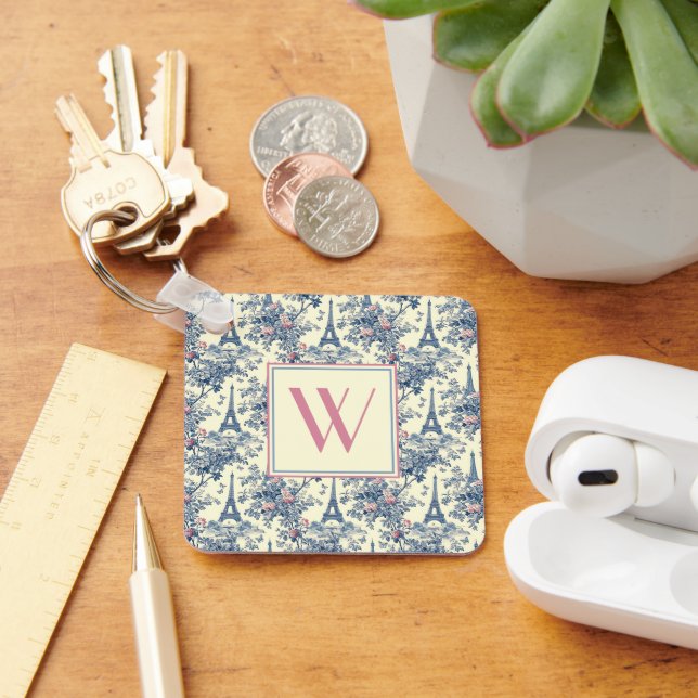 Chaveiro Monograma de Toile de pré-disquete parisiense (Mesa)