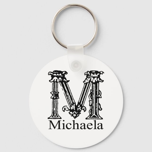 Chaveiro Monograma do rico: Michaela (Frente)