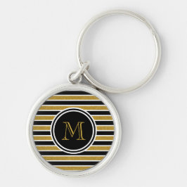 Chaveiro Monograma Dourado Elegante