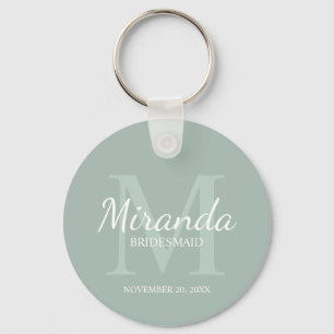 Chaveiro Monograma e nome da Bridesmaid Personalizada