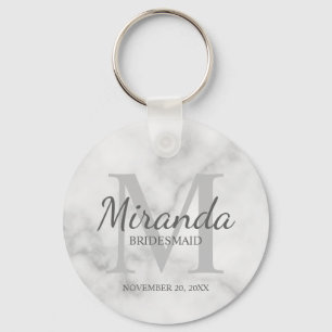 Chaveiro Monograma e nome da Bridesmaid Personalizada
