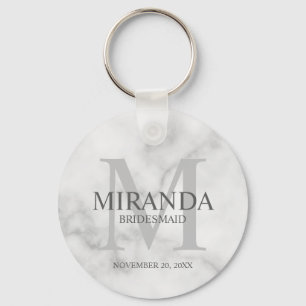 Chaveiro Monograma e nome da Bridesmaid Personalizada