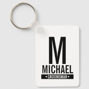 Chaveiro Monograma e Nome do Padrinho de casamento Personal