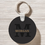 Chaveiro Monograma e Nome Elegante Personalizado<br><div class="desc">Adicione um toque de elegância ao seu essencial diário com este monograma personalizado e produto de nome. Com um design refinado e detalhes personalizáveis, ele combina sofisticação e funcionalidade. Seja para uso pessoal ou como presente pensativo, este item apresenta um monograma na moda e seu nome escolhido, fazer-o exclusivamente seu....</div>