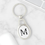 Chaveiro Monograma e Nome Personalizados<br><div class="desc">Monograma personalizado e presentes de nome com monograma personalizado e nome no estilo de fonte de serif clássico. Perfeito como presentes de dia de os pais para pai,  presentes para avô,  marido,  noivo,  melhor homem,  padrinhos de casamento e muito mais.</div>