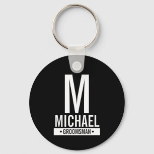 Chaveiro Monograma e Nome Personalizados do Padrinho Preto