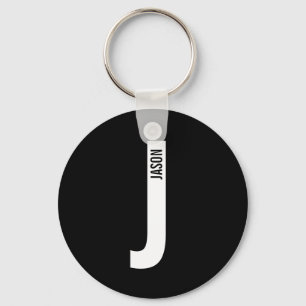 Chaveiro Monograma e Nome Personalizados em Negrito Moderno