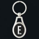 Chaveiro Monograma e Nome Personalizados em Negrito Moderno<br><div class="desc">Design de Monograma Moderno com letra de monograma personalizada "E" e nome em estilo de fonte sans serif negrito moderno.

Presente perfeito para ele,  presente do dia dos pais,  presente para padrinhos e mais.</div>