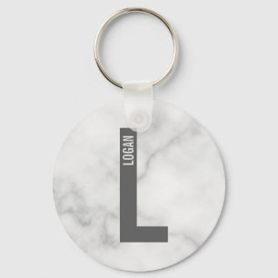 Chaveiro Monograma e Nome Personalizados em Negrito Moderno