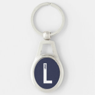 Chaveiro Monograma e Nome Personalizados em Negrito Moderno