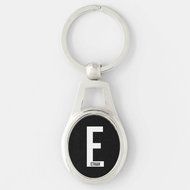 Chaveiro Monograma e Nome Personalizados Modernos e Destaca (Frente)