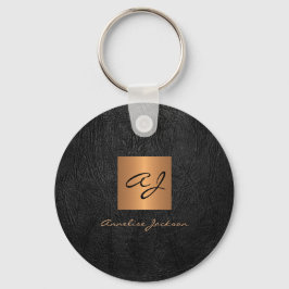 Chaveiro Monograma: elegante ouro preto moderno