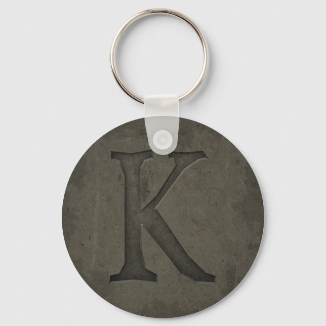 Chaveiro Monograma em concreto - Letra K (Frente)