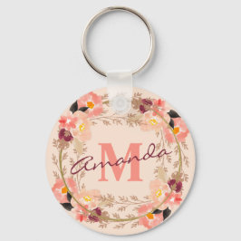Chaveiro Monograma Floral