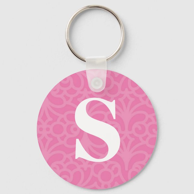 Chaveiro Monograma Floral ornamentado - Letra S (Frente)