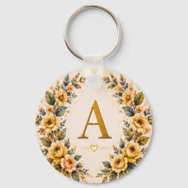 Chaveiro Monograma Floral Pulseira Personalizada
