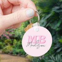 Monograma inicial cor-de-rosa moderno mínimo