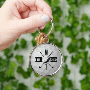 Chaveiro Monograma Inicial do Clube e Textura da Bola de Go