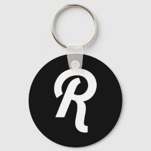 Chaveiro Monograma Inicial Letra R Vintage Minimalista