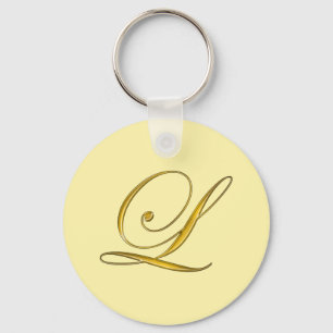 Chaveiro Monograma L Dourado Personalizado