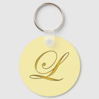 Chaveiro Monograma L Dourado Personalizado