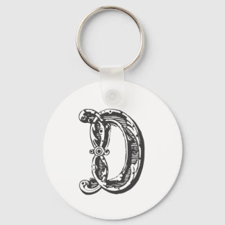 Chaveiro Monograma - Letra Inicial Distorcida D