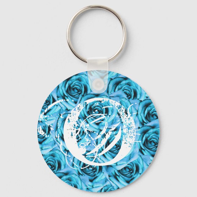 Chaveiro Monograma - Letra O Rosa Azul (Frente)