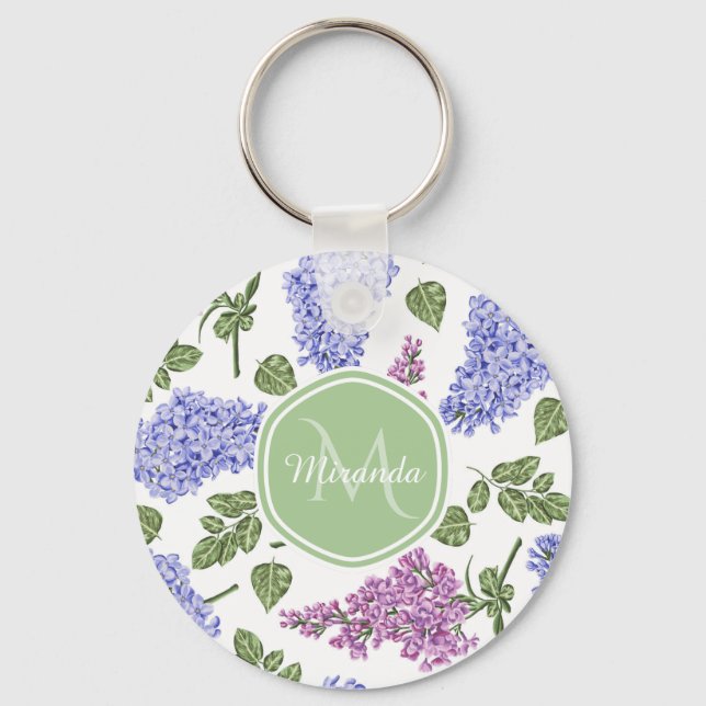 Chaveiro Monograma Lilás Lavanda (Frente)