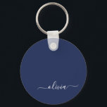 Chaveiro Monograma marinho Azul e Branco Moderno<br><div class="desc">Apresentando nossa Coleção de Monogramas Modernos Azul e Branco: Eleve sua decoração caseira com nossa sofisticada coleção com um esquema de cores azul e branco do marinho contemporâneo. Cada peça é trabalhada meticulosamente para exudir elegância e estilo, perfeito para adicionar um toque de talento moderno a qualquer sala. Quer você...</div>