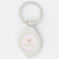 Monograma Minimalista Moderno Rosa Bege Dourado
