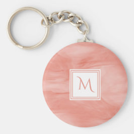 Chaveiro Monograma Moderno de Marble Sutil Cor-de-rosa Simp