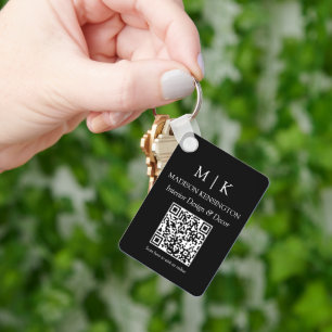 Chaveiro Monograma ou Adicionar logotipo Business Código QR