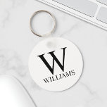 Chaveiro Monograma Personalizado Clássico e Nome<br><div class="desc">Monograma personalizado e Dif de nome apresentam monograma personalizado e nome no estilo de fonte de serif clássica em preto no fundo branco. Perfeito como presentes de férias,  reunião familiar favorece e para quaisquer ocasiões especiais.</div>