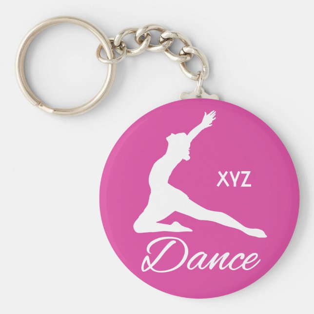 Chaveiro Monograma personalizado DANCE e cadeias de teclas  (Frente)