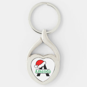 Chaveiro Monograma Personalizado de Natal Monograma Persona
