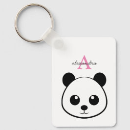 Chaveiro Monograma personalizado de panda bonito