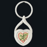 Chaveiro Monograma Personalizado de Rosas de Vintage e Lily<br><div class="desc">Esta chaveiro romântica tem uma design com pequenos rosas bonitinhos e flores de Lily-of-the-Valley em um fundo de padrões retrô. O M inicial é um objeto modelo e pode ser facilmente alterado para o objeto / texto desejado. Se você não gosta de qualquer texto,  apenas exclua-o.</div>