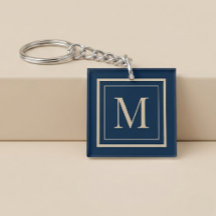 Monograma Personalizado em Azul e Baunilha com Mol