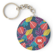 Monograma personalizado floral tropical havaiano e