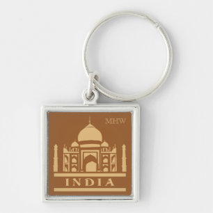 Chaveiro Monograma personalizado INDIA e cadeias de teclas 