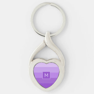 Chaveiro Monograma personalizado Lilac Stripes
