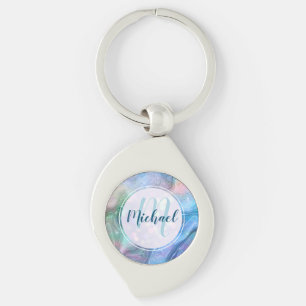 Chaveiro Monograma Personalizado Moderno e Líquido de Nome