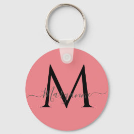 Chaveiro Monograma Personalizado Rosa Girassol
