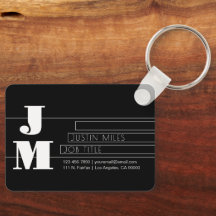 Monograma Preto e Branco Retro-moderno Personalizá