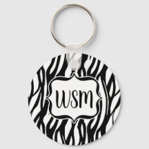 Monograma preto/zebra branco Funky